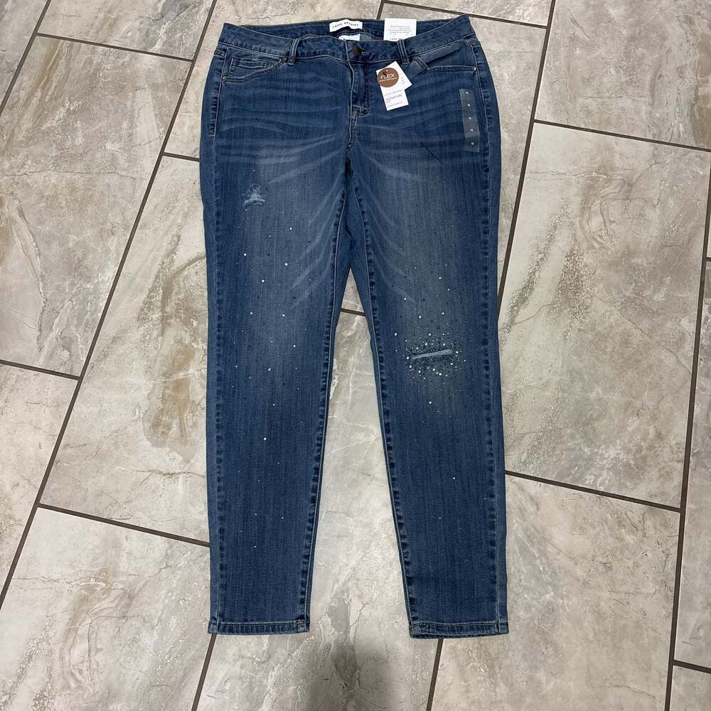 Lane Bryant - Jeweled Jeans - Midrise - Size 16 Skinny Super Stretch
